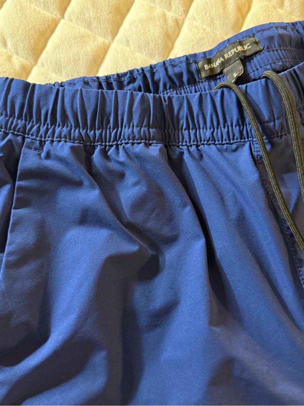 Banana Republic Men's Motion Tech Joggers Navy Blue Elastic Waist Pants Size S